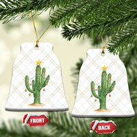 Funny Cactus Christmas Xmas Trees Lights Santa Hat Cactus Lovers Ceramic Ornament - Wonder Print Shop