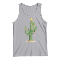 Funny Cactus Christmas Xmas Trees Lights Santa Hat Cactus Lovers Tank Top - Wonder Print Shop