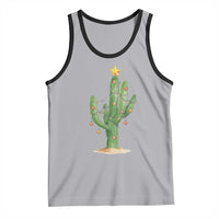 Funny Cactus Christmas Xmas Trees Lights Santa Hat Cactus Lovers Tank Top - Wonder Print Shop