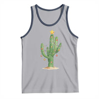 Funny Cactus Christmas Xmas Trees Lights Santa Hat Cactus Lovers Tank Top - Wonder Print Shop