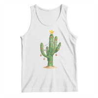 Funny Cactus Christmas Xmas Trees Lights Santa Hat Cactus Lovers Tank Top - Wonder Print Shop