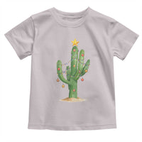 Funny Cactus Christmas Xmas Trees Lights Santa Hat Cactus Lovers Toddler T Shirt - Wonder Print Shop