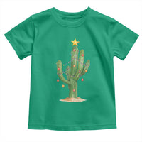 Funny Cactus Christmas Xmas Trees Lights Santa Hat Cactus Lovers Toddler T Shirt - Wonder Print Shop