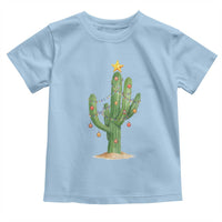 Funny Cactus Christmas Xmas Trees Lights Santa Hat Cactus Lovers Toddler T Shirt - Wonder Print Shop