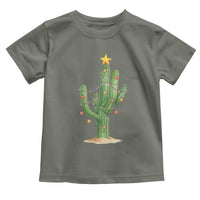 Funny Cactus Christmas Xmas Trees Lights Santa Hat Cactus Lovers Toddler T Shirt - Wonder Print Shop
