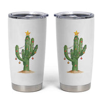 Funny Cactus Christmas Xmas Trees Lights Santa Hat Cactus Lovers Tumbler Cup - Wonder Print Shop