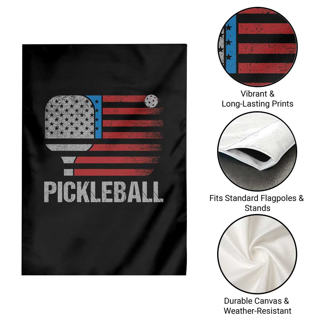 Pickleball Lover Vintage American Flag Garden Flag 4th of July - Wonder Print Shop