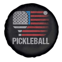 Pickleball Lover Vintage American Flag Spare Tire Cover 4th of July - Wonder Print Shop