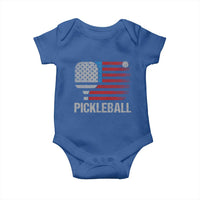 Pickleball Lover Vintage American Flag Baby Onesie 4th of July - Wonder Print Shop