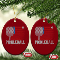 Pickleball Lover Vintage American Flag Ceramic Ornament 4th of July - Wonder Print Shop