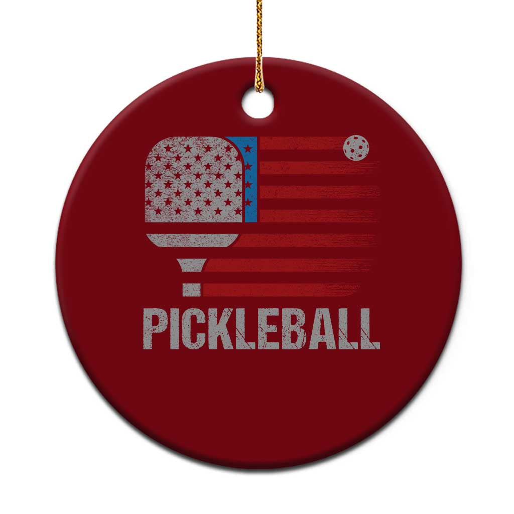 Pickleball Lover Vintage American Flag Ceramic Ornament 4th of July - Wonder Print Shop