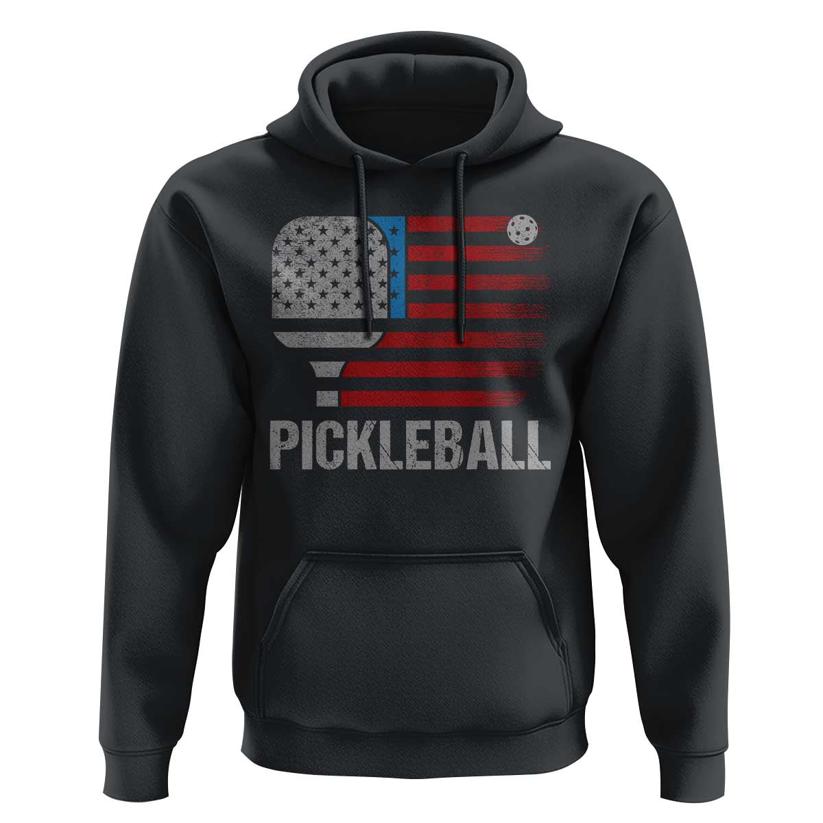 Pickleball Lover Vintage American Flag Hoodie 4th of July - Wonder Print Shop