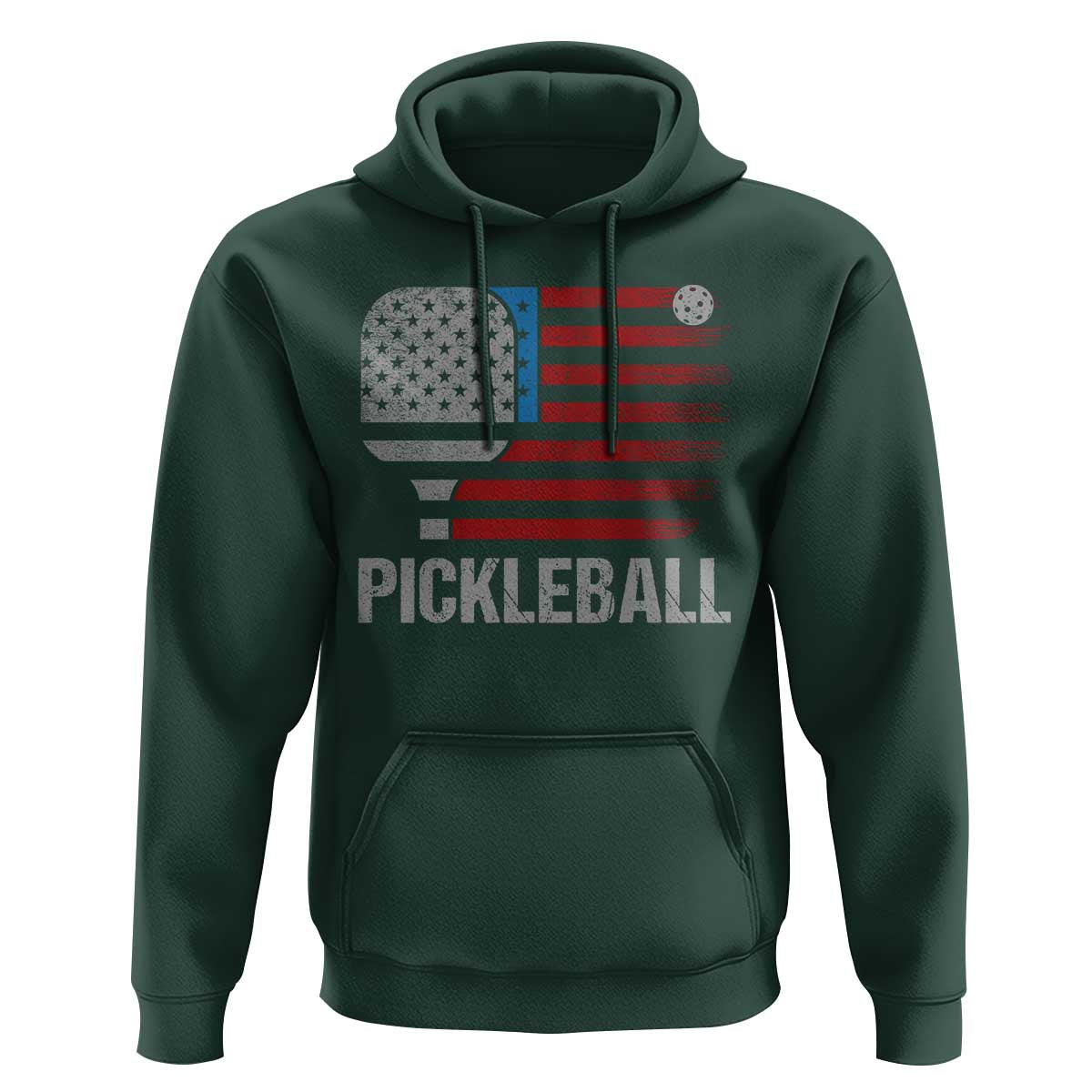 Pickleball Lover Vintage American Flag Hoodie 4th of July - Wonder Print Shop