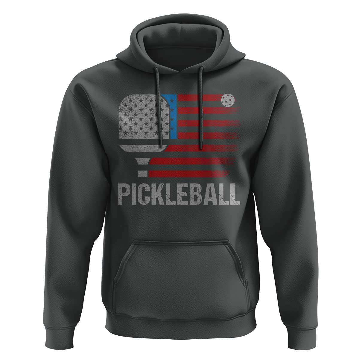 Pickleball Lover Vintage American Flag Hoodie 4th of July - Wonder Print Shop