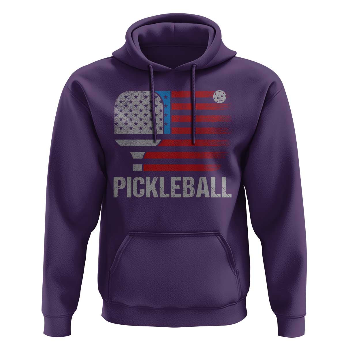 Pickleball Lover Vintage American Flag Hoodie 4th of July - Wonder Print Shop