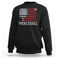 Pickleball Lover Vintage American Flag Sweatshirt 4th of July - Wonder Print Shop