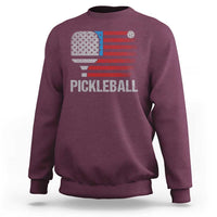 Pickleball Lover Vintage American Flag Sweatshirt 4th of July - Wonder Print Shop