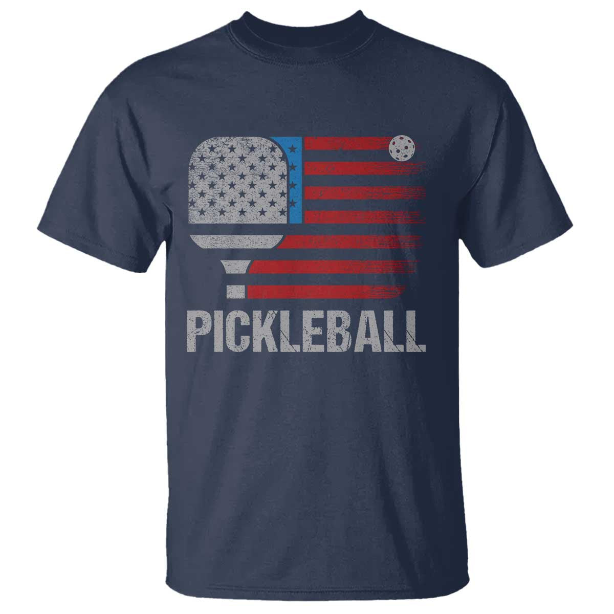 Pickleball Lover Vintage American Flag T Shirt 4th of July - Wonder Print Shop