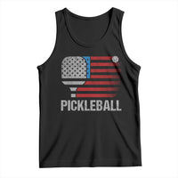 Pickleball Lover Vintage American Flag Tank Top 4th of July - Wonder Print Shop