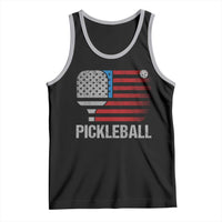 Pickleball Lover Vintage American Flag Tank Top 4th of July - Wonder Print Shop