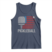 Pickleball Lover Vintage American Flag Tank Top 4th of July - Wonder Print Shop
