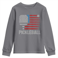 Pickleball Lover Vintage American Flag Youth Sweatshirt 4th of July - Wonder Print Shop