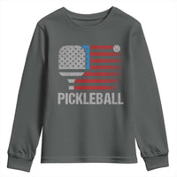 Pickleball Lover Vintage American Flag Youth Sweatshirt 4th of July - Wonder Print Shop