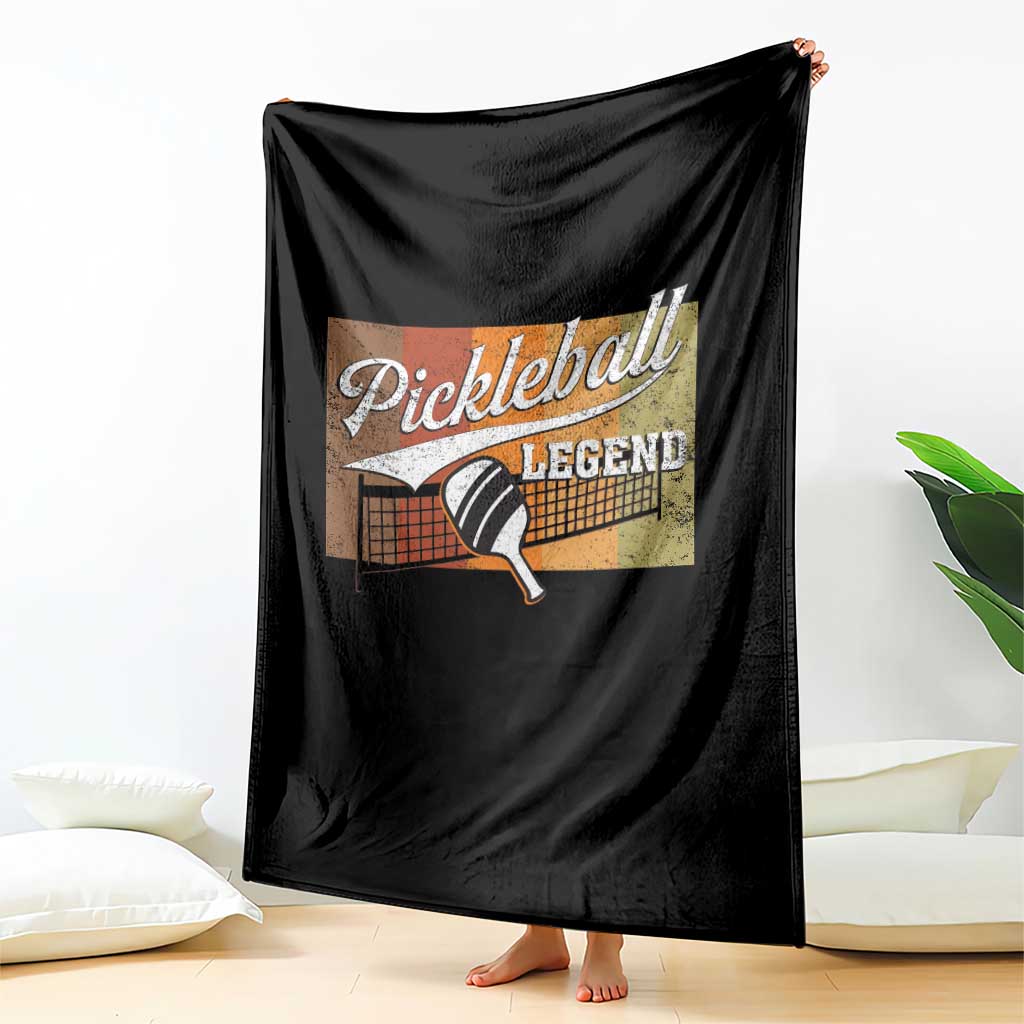 Funny Pickleball Legend Throw Blanket Pickleball Player Retro Sport Lover - Wonder Print Shop