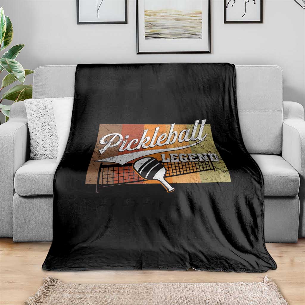 Funny Pickleball Legend Throw Blanket Pickleball Player Retro Sport Lover - Wonder Print Shop