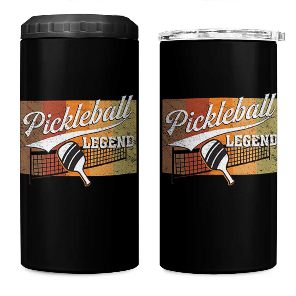 Funny Pickleball Legend 4 in 1 Can Cooler Tumbler Pickleball Player Retro Sport Lover - Wonder Print Shop