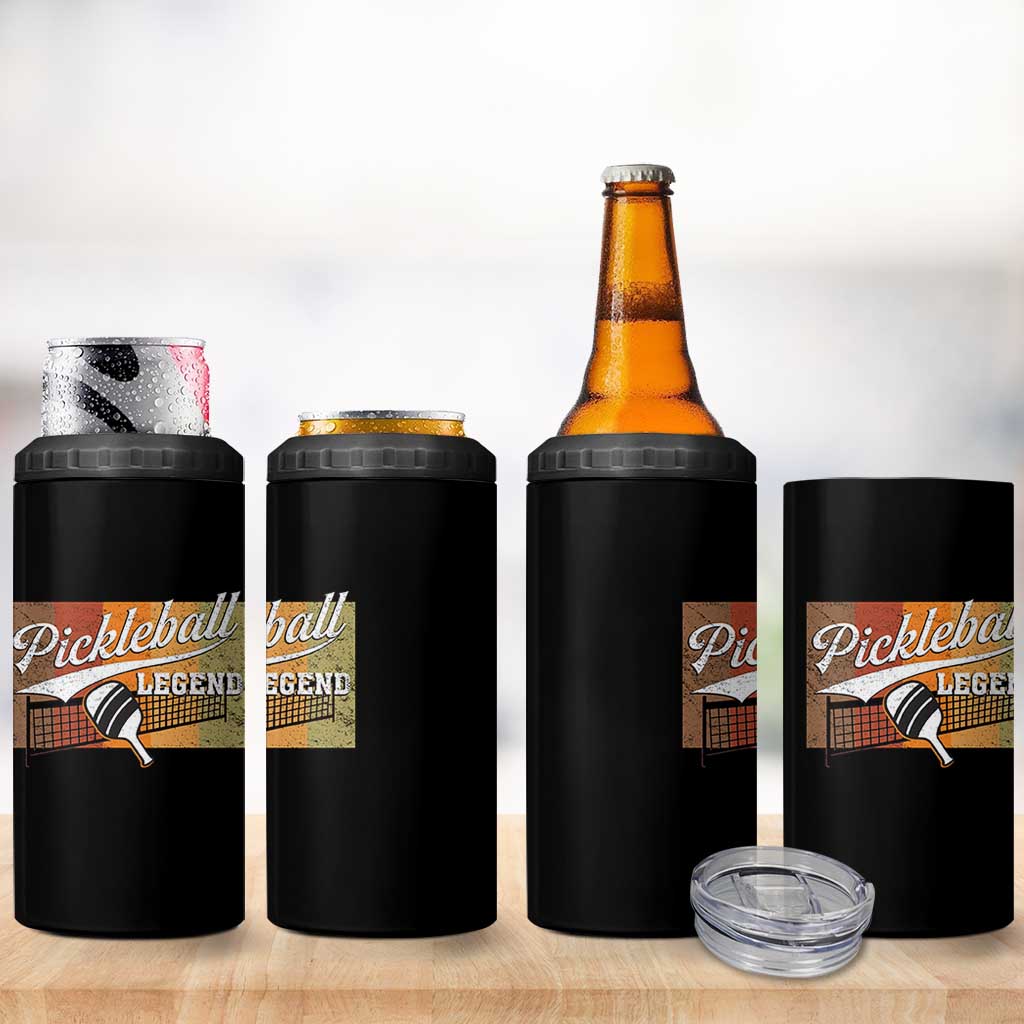 Funny Pickleball Legend 4 in 1 Can Cooler Tumbler Pickleball Player Retro Sport Lover - Wonder Print Shop