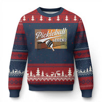 Funny Pickleball Legend Ugly Christmas Sweater Pickleball Player Retro Sport Lover - Wonder Print Shop