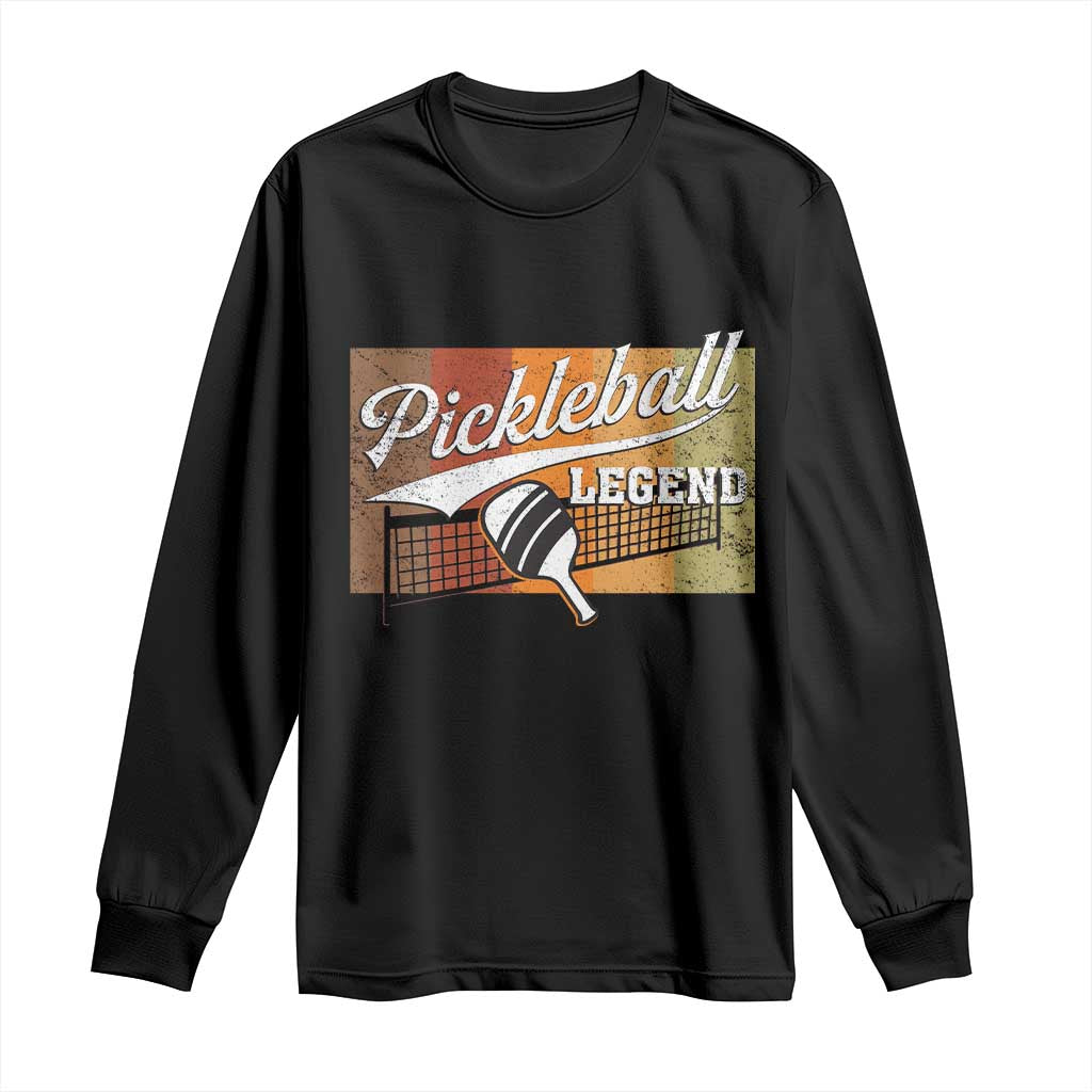 Funny Pickleball Legend Long Sleeve Shirt Pickleball Player Retro Sport Lover - Wonder Print Shop