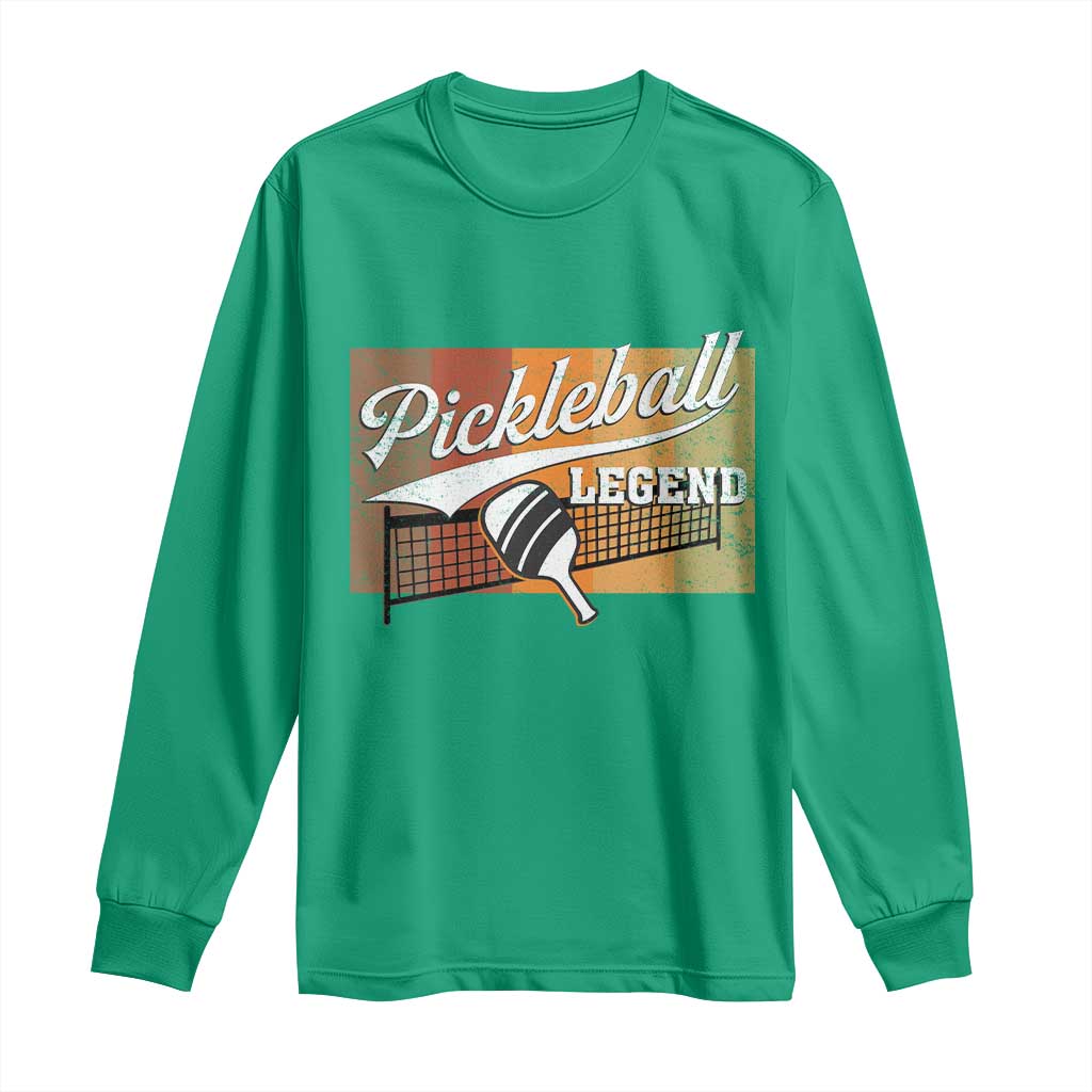 Funny Pickleball Legend Long Sleeve Shirt Pickleball Player Retro Sport Lover - Wonder Print Shop
