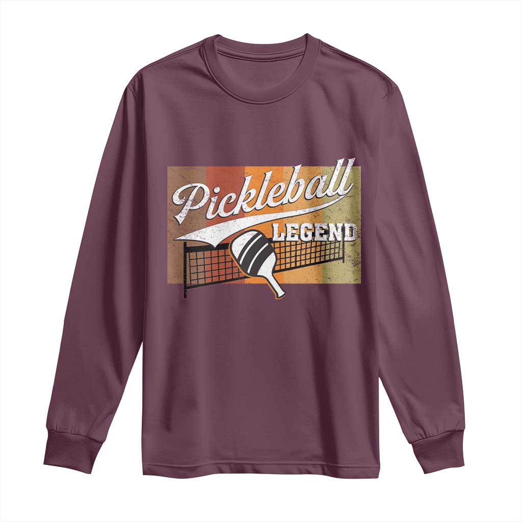 Funny Pickleball Legend Long Sleeve Shirt Pickleball Player Retro Sport Lover - Wonder Print Shop
