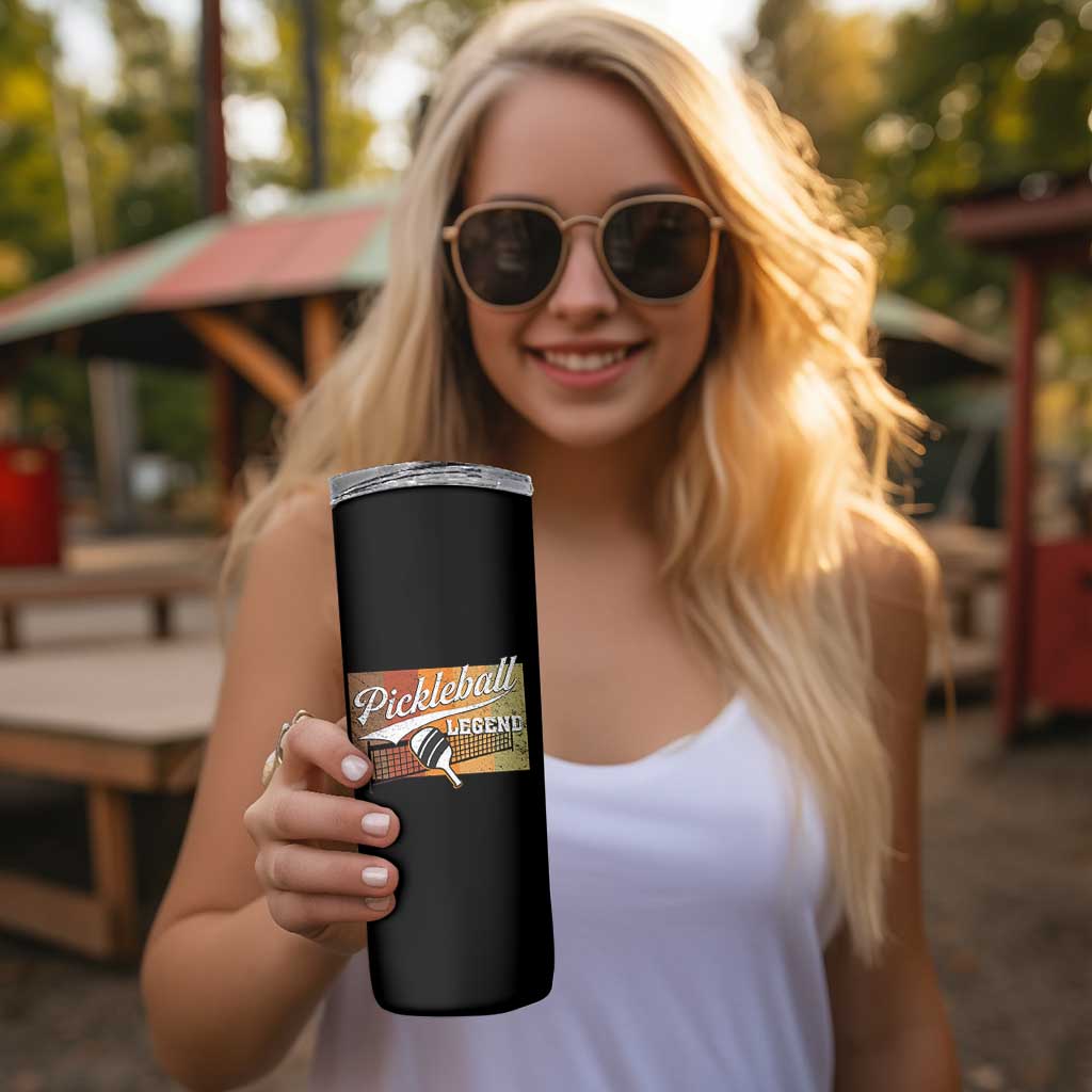 Funny Pickleball Legend Skinny Tumbler Pickleball Player Retro Sport Lover - Wonder Print Shop
