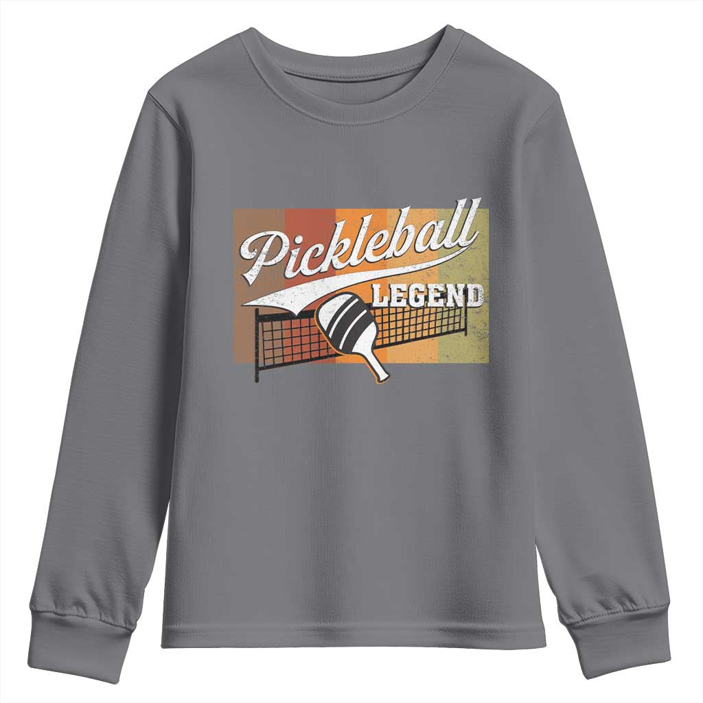 Funny Pickleball Legend Youth Sweatshirt Pickleball Player Retro Sport Lover - Wonder Print Shop