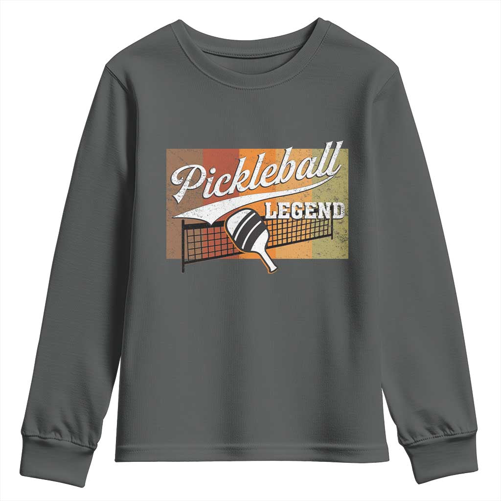 Funny Pickleball Legend Youth Sweatshirt Pickleball Player Retro Sport Lover - Wonder Print Shop
