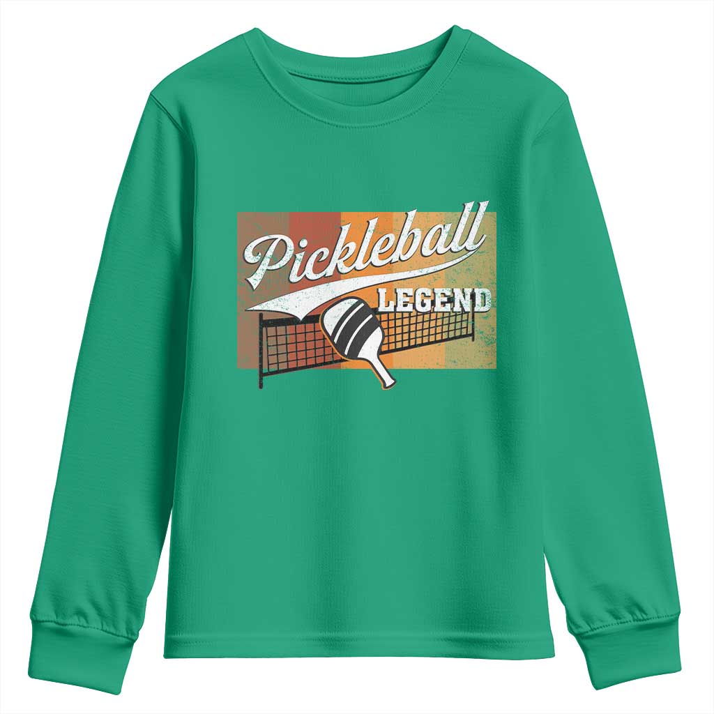 Funny Pickleball Legend Youth Sweatshirt Pickleball Player Retro Sport Lover - Wonder Print Shop