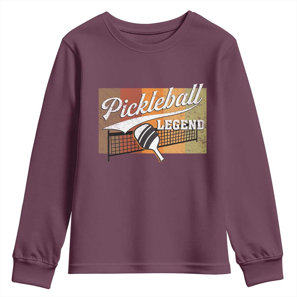 Funny Pickleball Legend Youth Sweatshirt Pickleball Player Retro Sport Lover - Wonder Print Shop