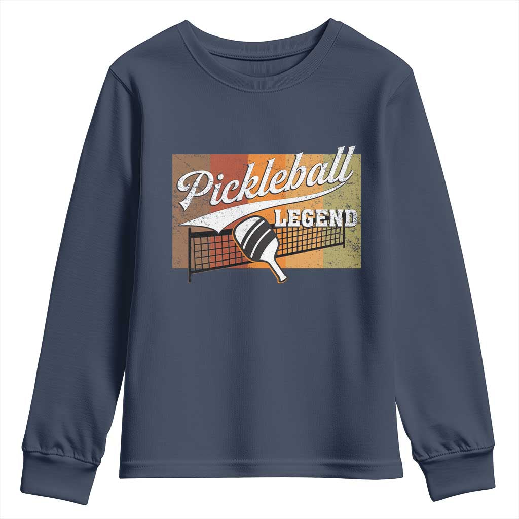 Funny Pickleball Legend Youth Sweatshirt Pickleball Player Retro Sport Lover - Wonder Print Shop