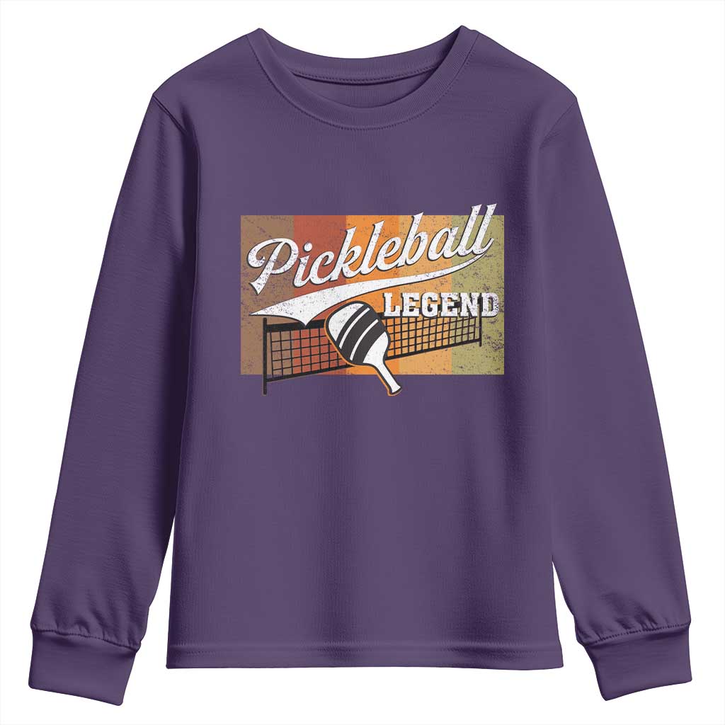Funny Pickleball Legend Youth Sweatshirt Pickleball Player Retro Sport Lover - Wonder Print Shop