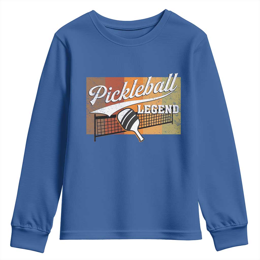 Funny Pickleball Legend Youth Sweatshirt Pickleball Player Retro Sport Lover - Wonder Print Shop