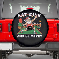 Funny Christmas Pickleball Spare Tire Cover Eat Dink And Be Merry Xmas Santa - Wonder Print Shop