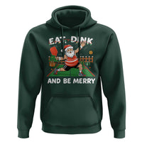 Funny Christmas Pickleball Hoodie Eat Dink And Be Merry Xmas Santa - Wonder Print Shop