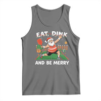 Funny Christmas Pickleball Tank Top Eat Dink And Be Merry Xmas Santa - Wonder Print Shop