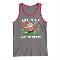Funny Christmas Pickleball Tank Top Eat Dink And Be Merry Xmas Santa - Wonder Print Shop