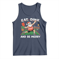 Funny Christmas Pickleball Tank Top Eat Dink And Be Merry Xmas Santa - Wonder Print Shop