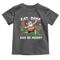 Funny Christmas Pickleball Toddler T Shirt Eat Dink And Be Merry Xmas Santa - Wonder Print Shop