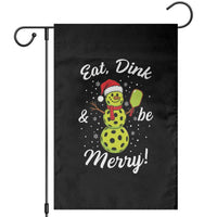 Funny Christmas Pickleball Garden Flag Eat Dink And Be Merry Snowman - Wonder Print Shop